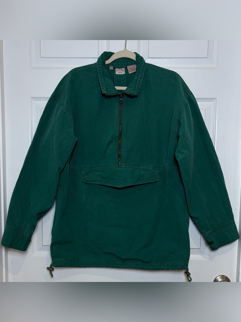 Vintage EMS Eastern Mountain Sports Mens M Green Cotton Anorak Pullover Jacket